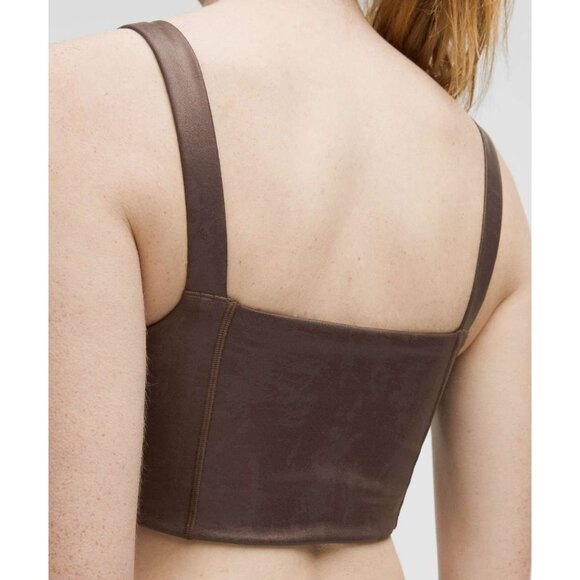 Lululemon Everlux Matte Foil Longline Workout Bra Espresso Size S - Picture 3 of 3